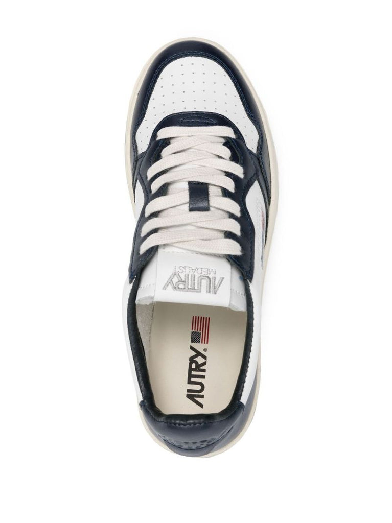 White Medalist Leather Sneakers
