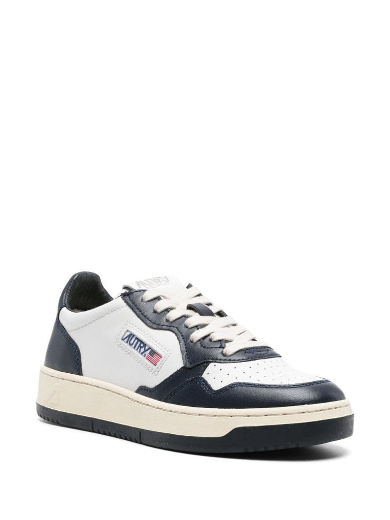 White Medalist Leather Sneakers