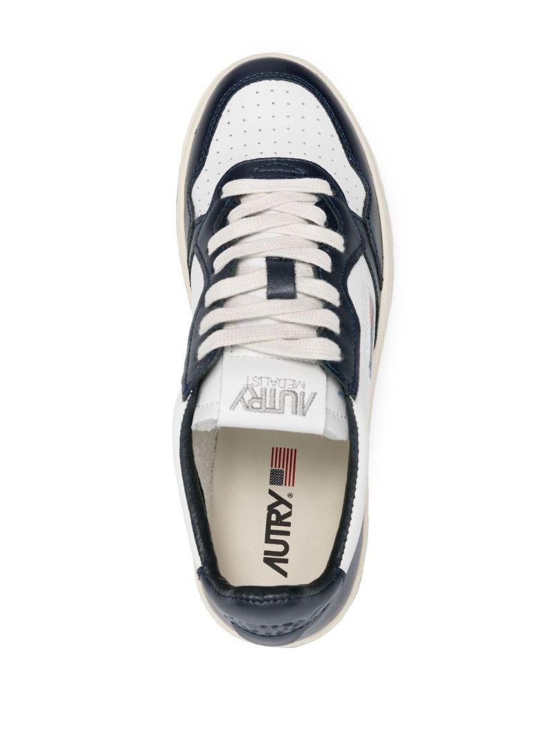 White Medalist Leather Sneakers