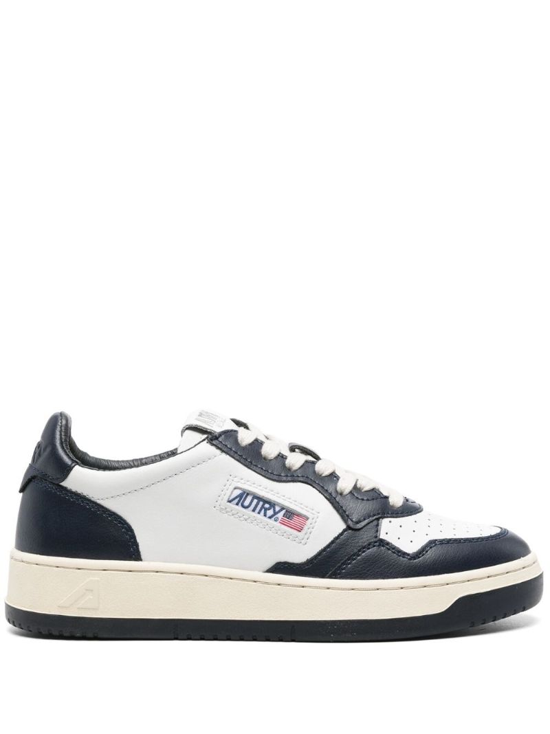 White Medalist Leather Sneakers
