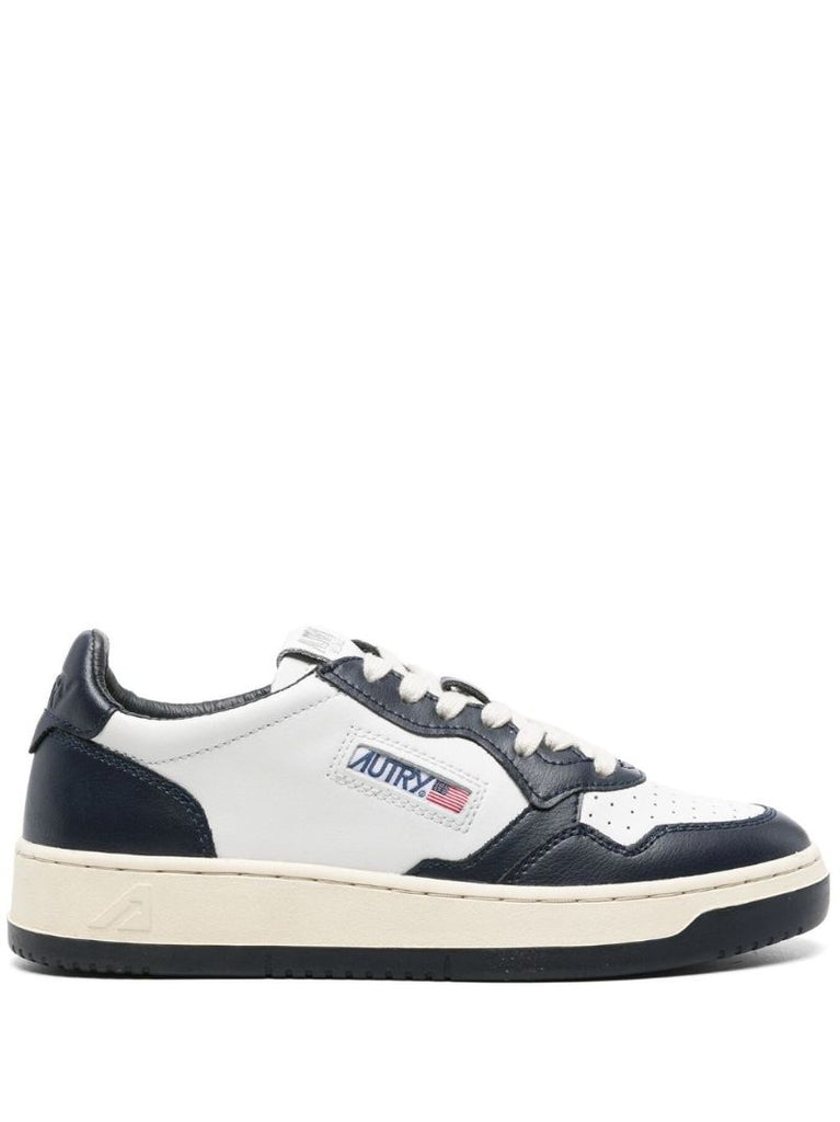 White Medalist Leather Sneakers