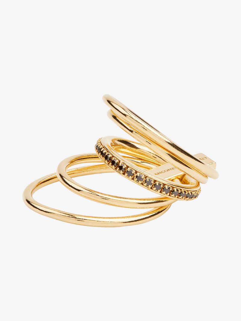 Gold Tone Solar Crystal Ring