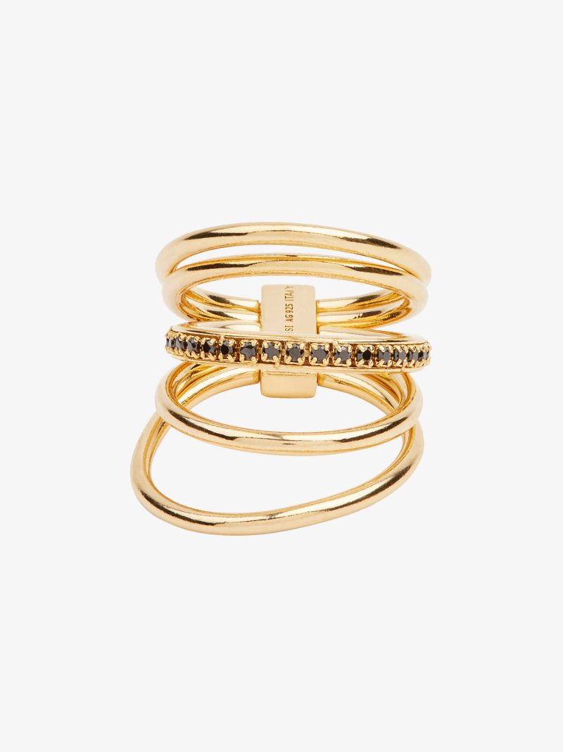 Gold Tone Solar Crystal Ring