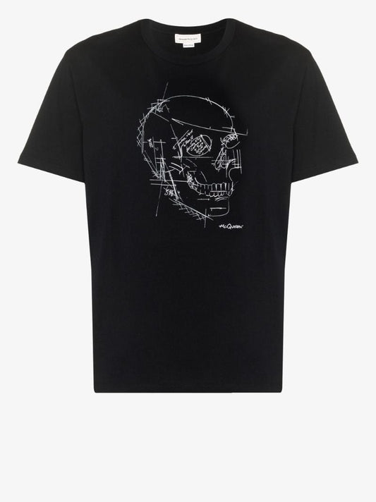 Skull Print Cotton T-shirt