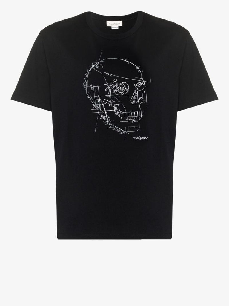 Skull Print Cotton T-shirt