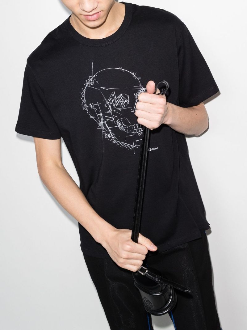 Skull Print Cotton T-shirt