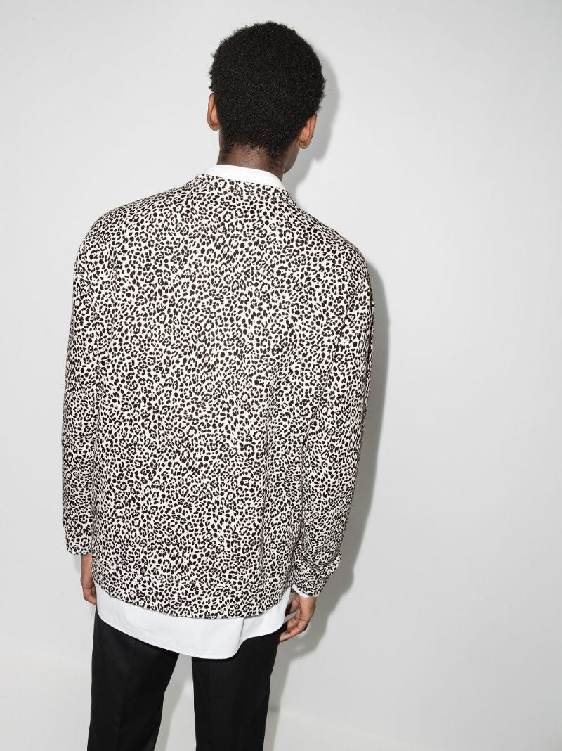 Logo Leopard Print Cotton Sweatshirt