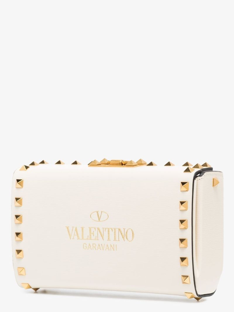 Neutral Rockstud Alcove Leather Cross Body Bag