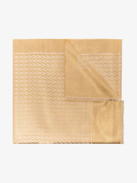 Gold Optical Monogram Jacquard Scarf