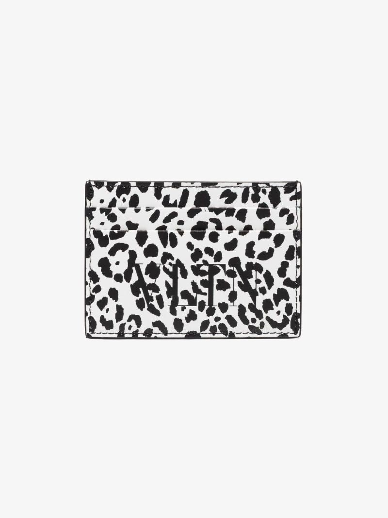 Black and White Animal Print Leather Card Holder