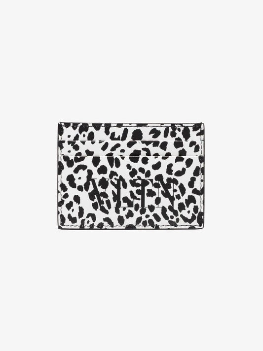 Black and White Animal Print Leather Card Holder