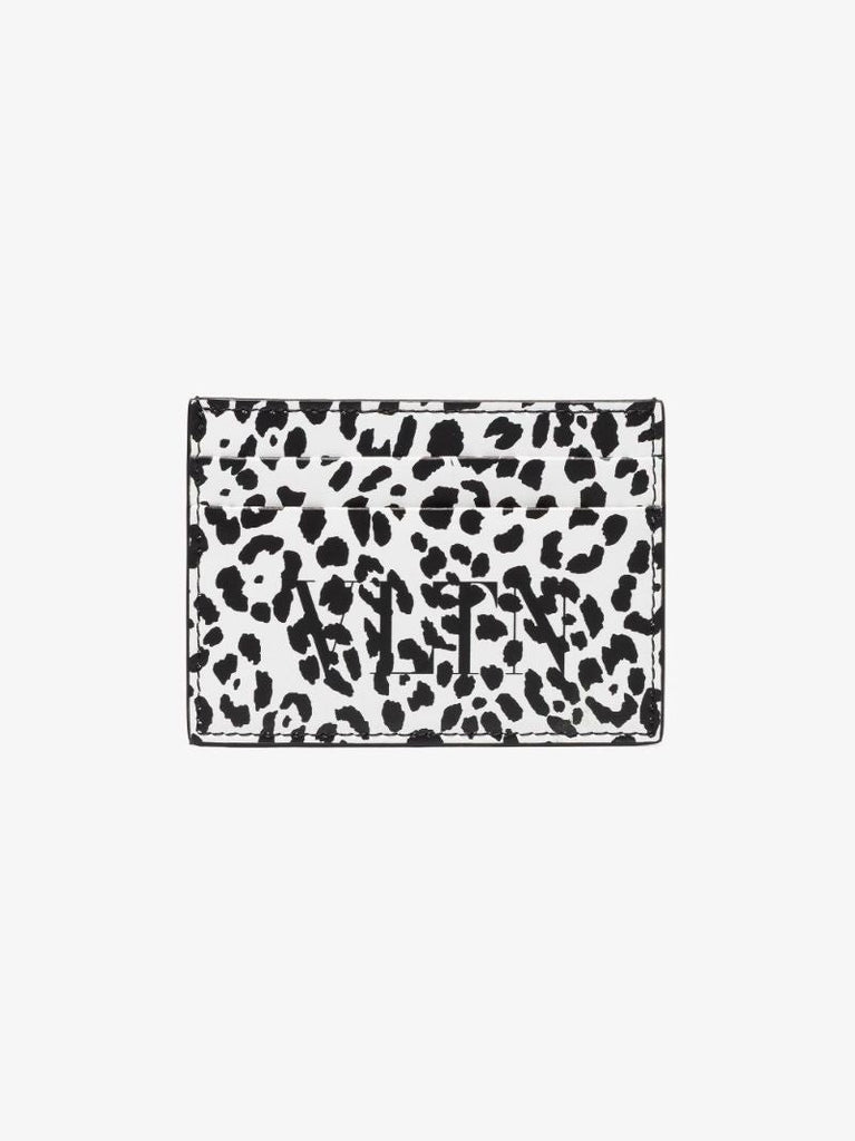Black and White Animal Print Leather Card Holder