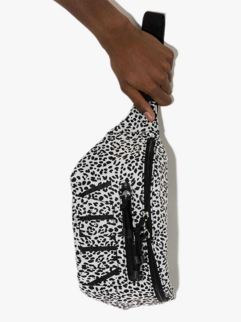 Black and White Vltn Leopard Print Cross Body Bag