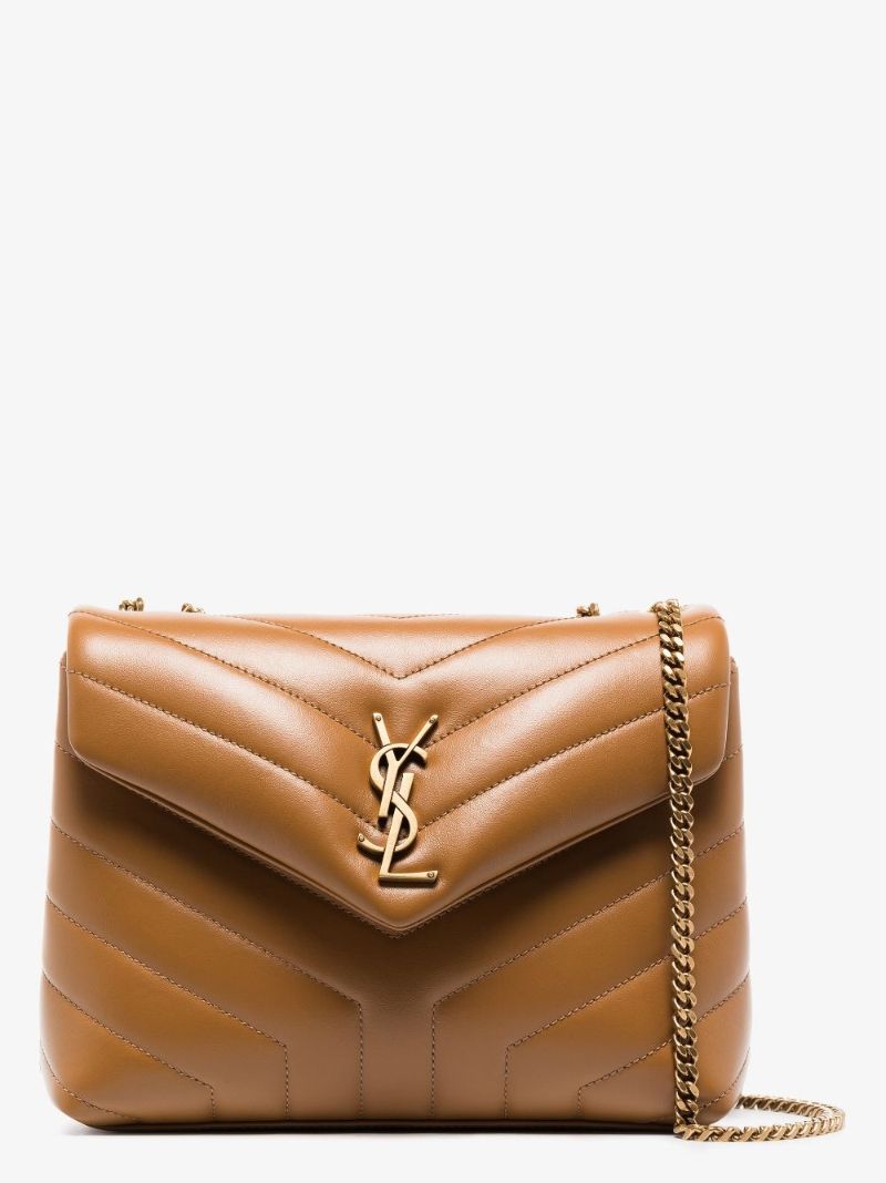 Brown Loulou Small Leather Shoulder Bag