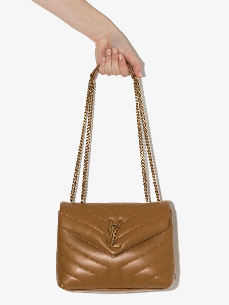 Brown Loulou Small Leather Shoulder Bag