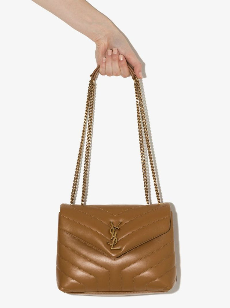Brown Loulou Small Leather Shoulder Bag