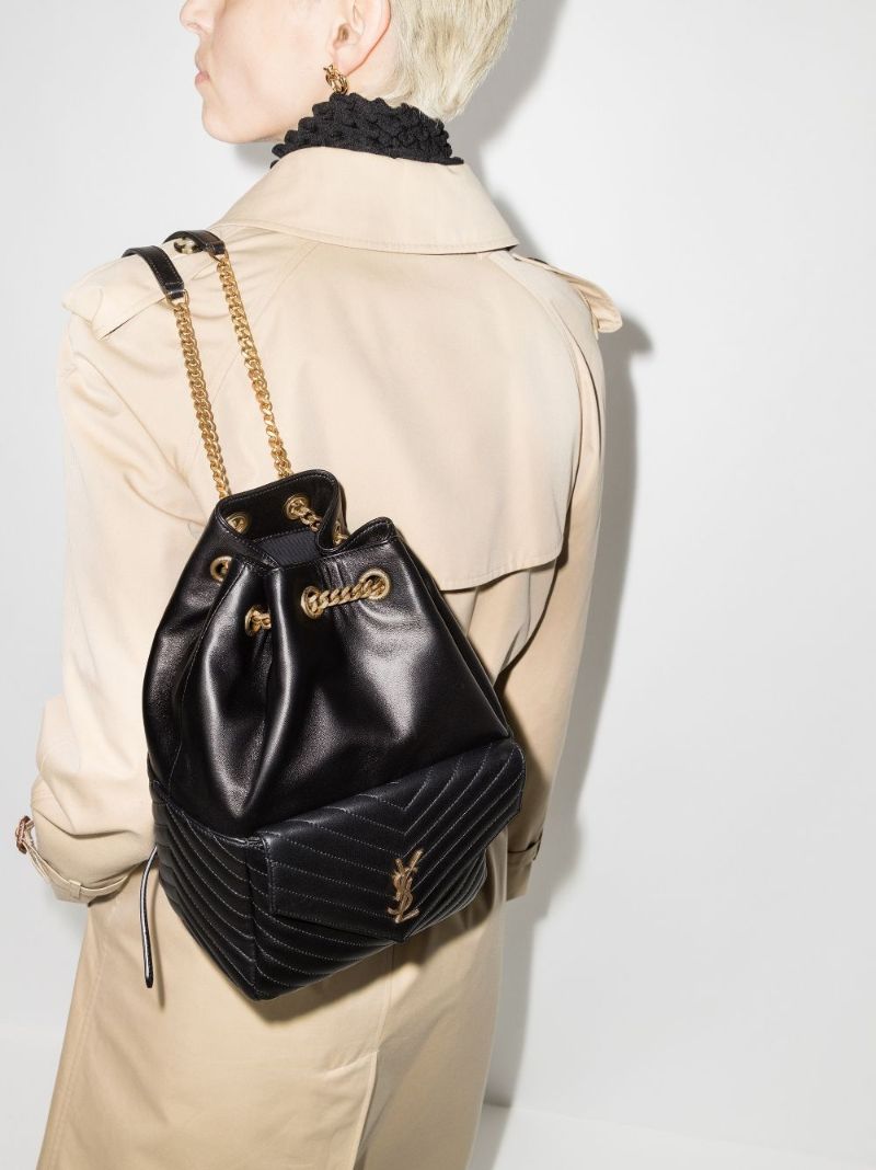 Black Joe Quilted Leather Backpack