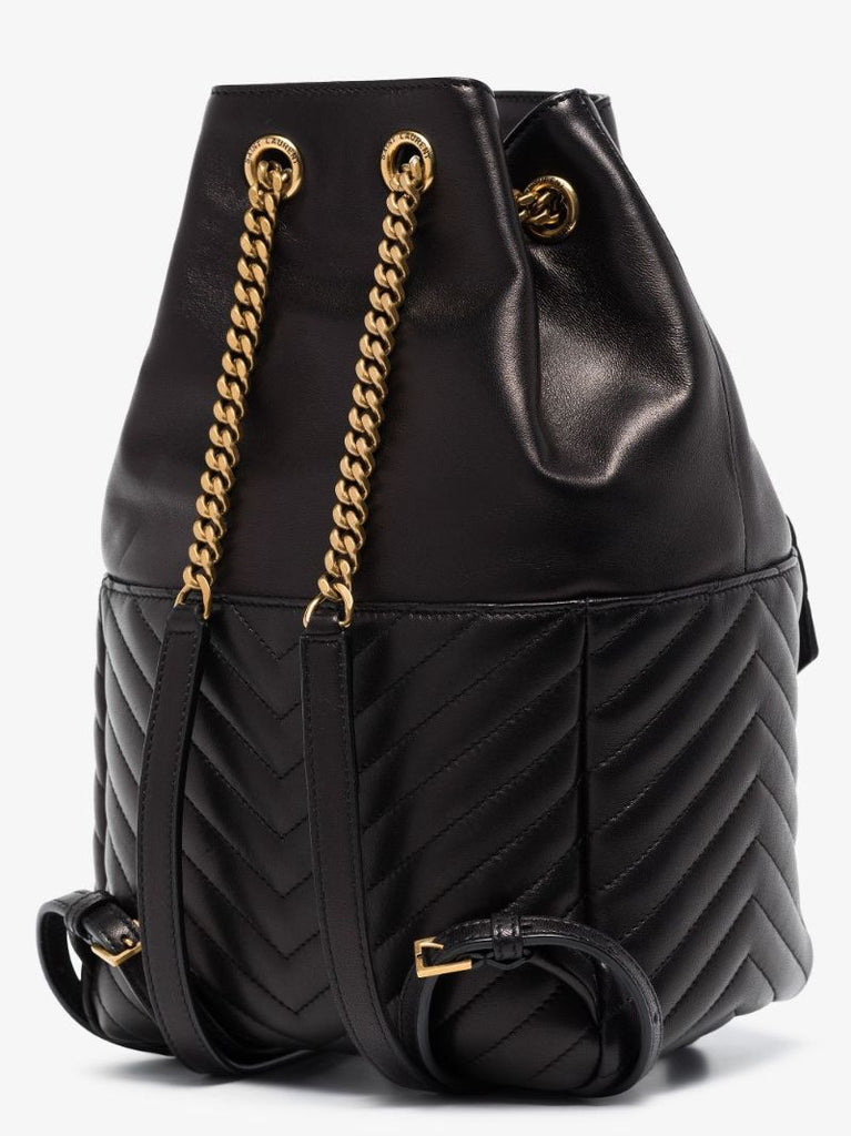 Black Joe Quilted Leather Backpack