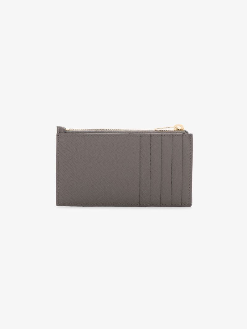 Grey Cassandre Monogram Leather Cardholder