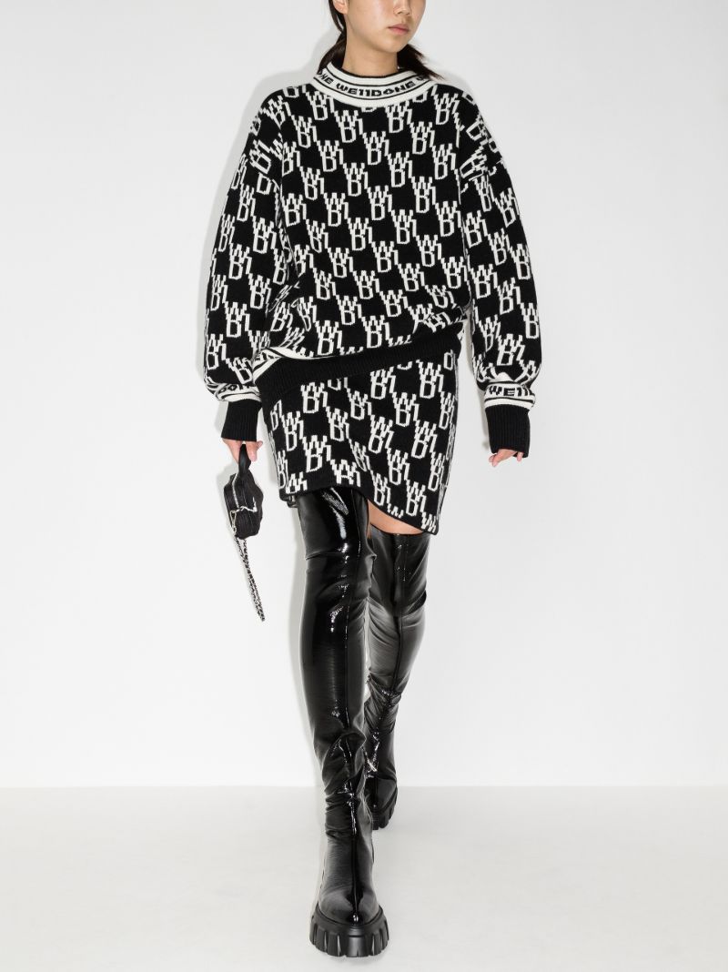 Logo Knit Mini Skirt