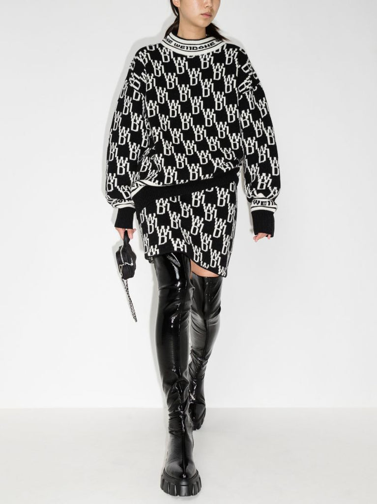 Logo Knit Mini Skirt