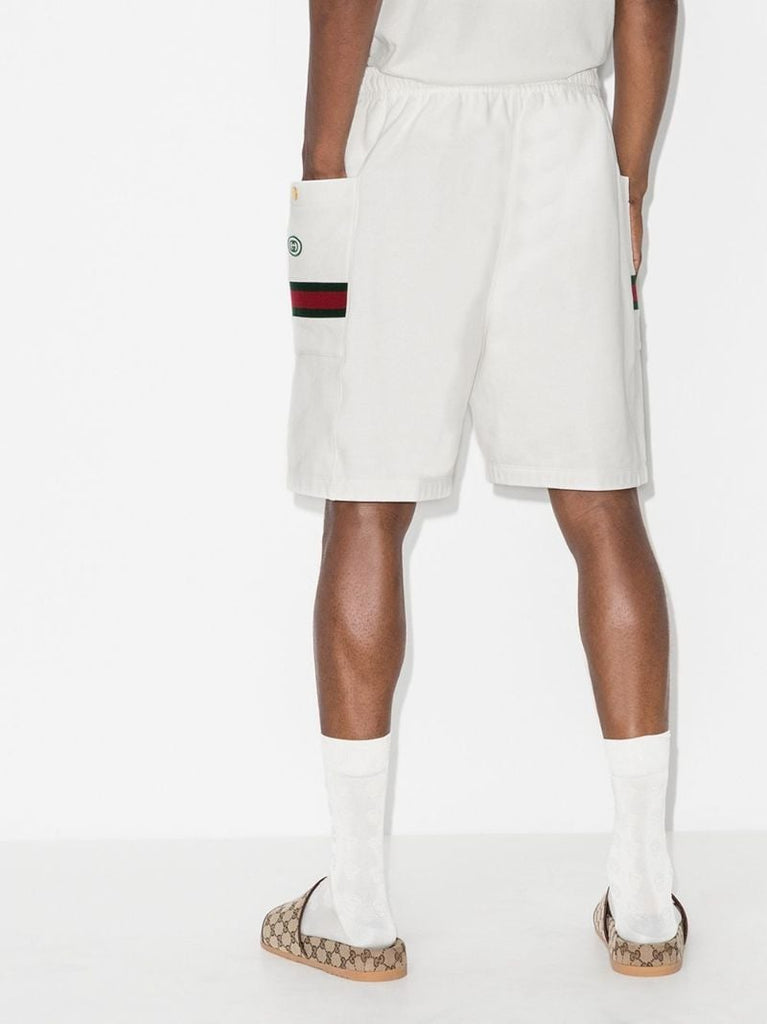 Web Stripe Cotton Track Shorts