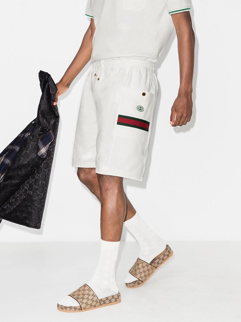 Web Stripe Cotton Track Shorts
