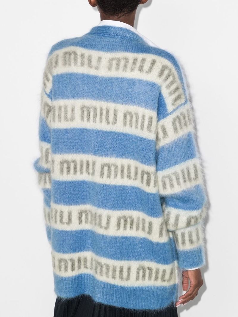 Logo Stripe Cardigan