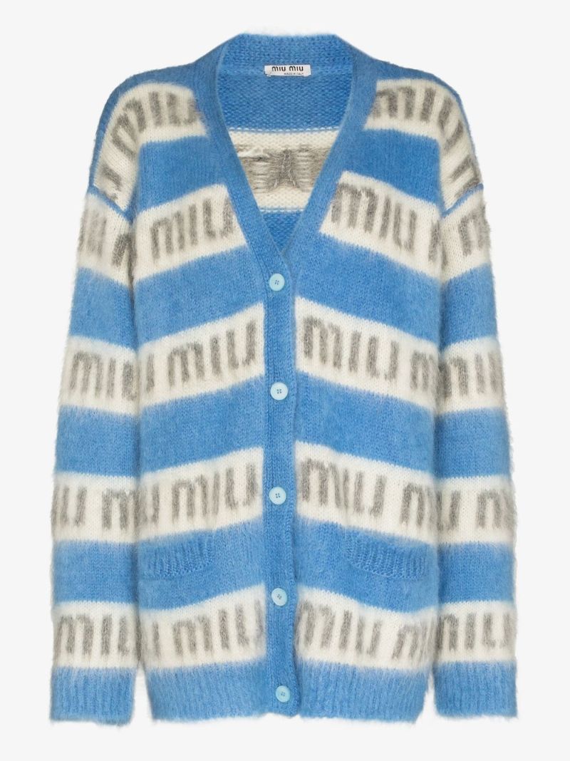 Logo Stripe Cardigan