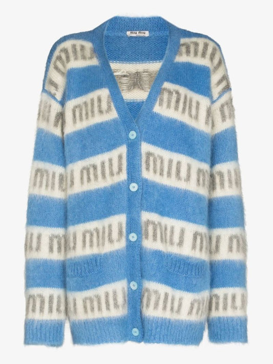 Logo Stripe Cardigan