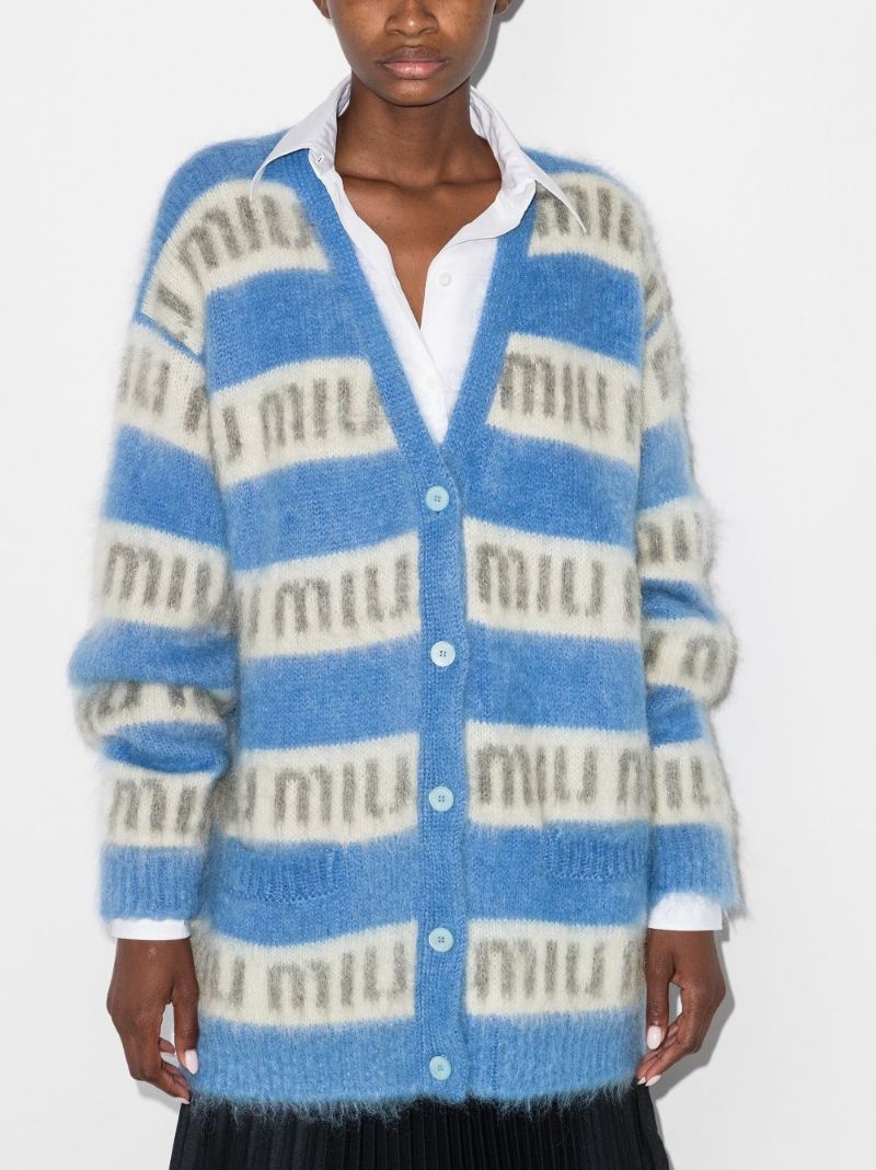 Logo Stripe Cardigan