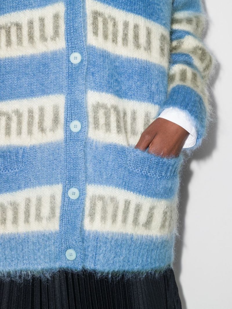Logo Stripe Cardigan