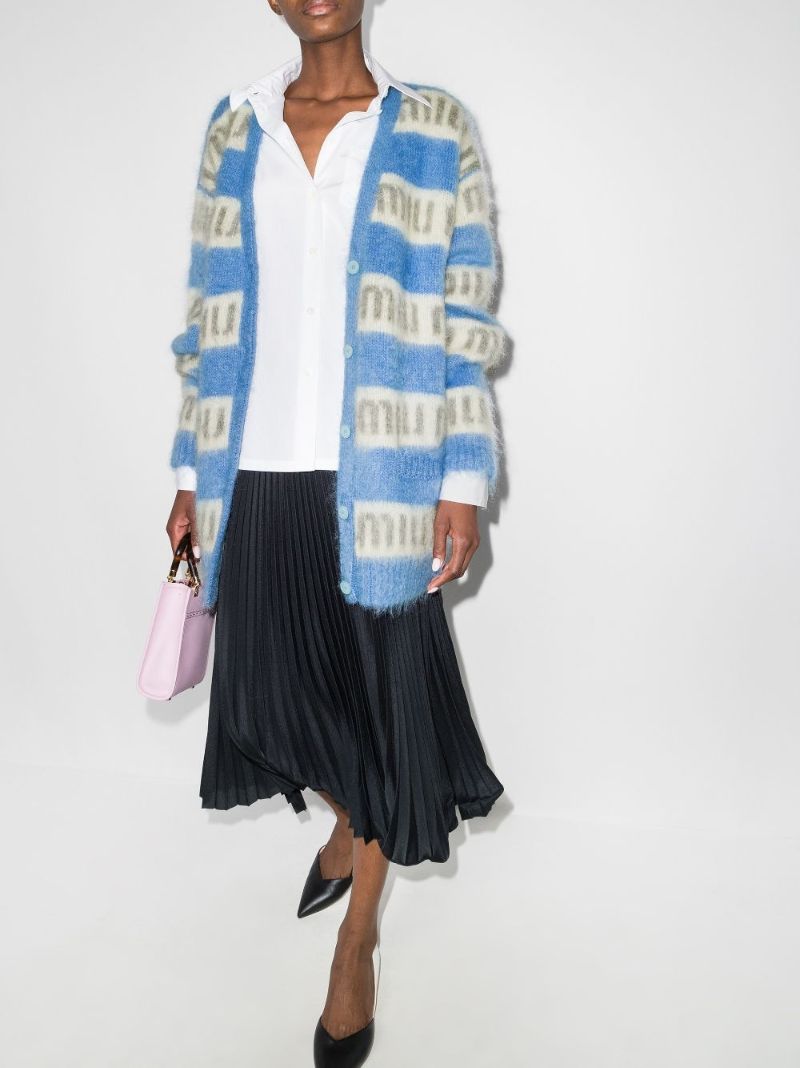 Logo Stripe Cardigan