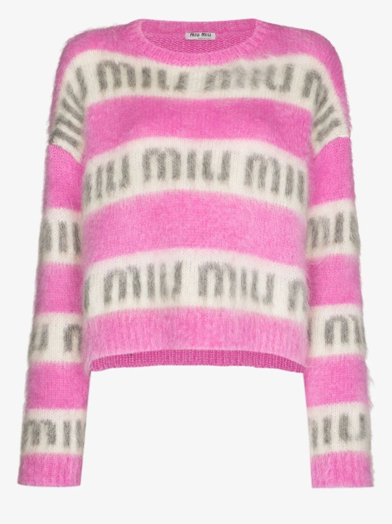 Logo Stripe Mohair Sweater