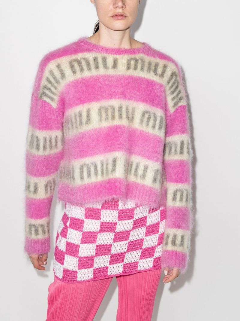 Logo Stripe Mohair Sweater