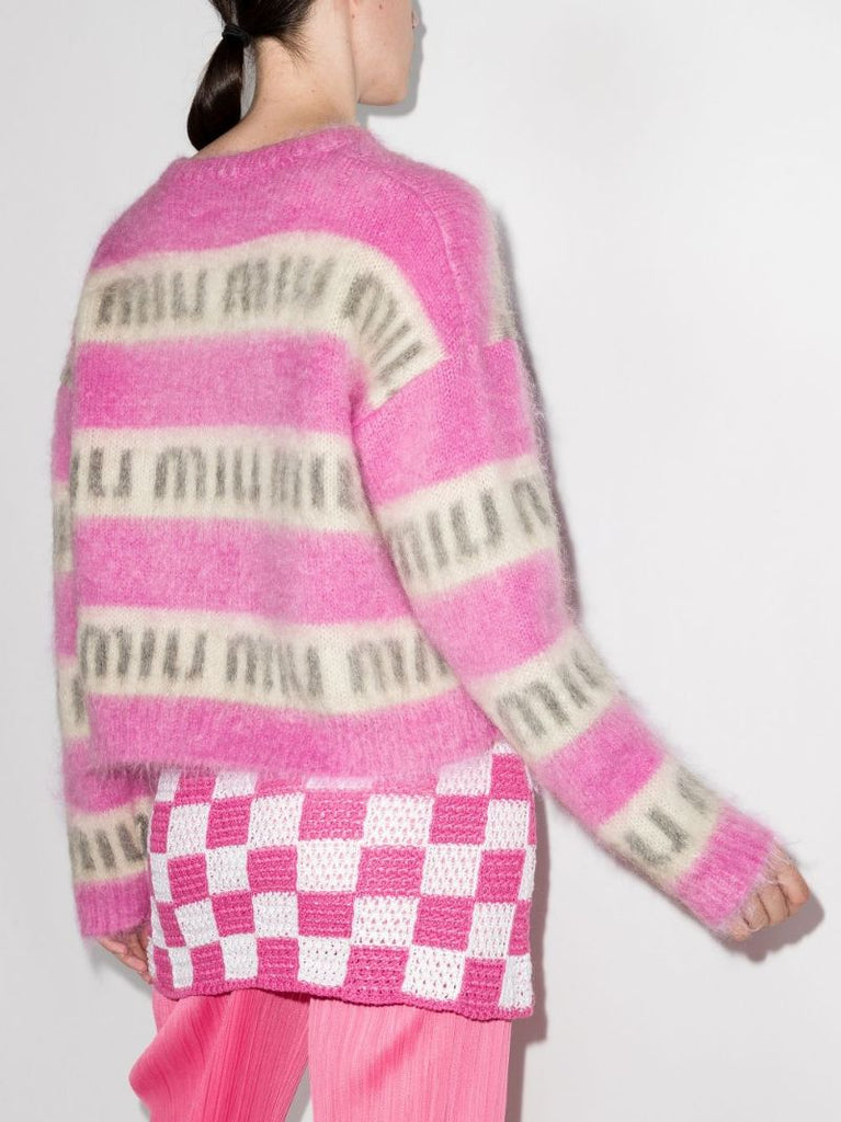 Logo Stripe Mohair Sweater