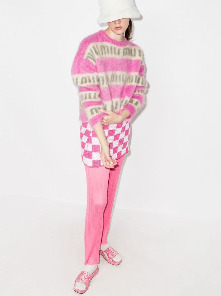 Logo Stripe Mohair Sweater