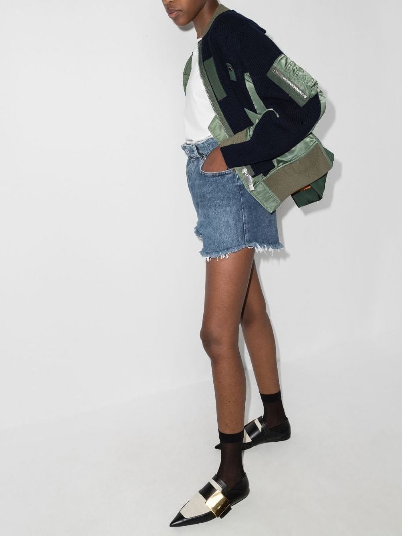 Paper Bag Waist Denim Shorts