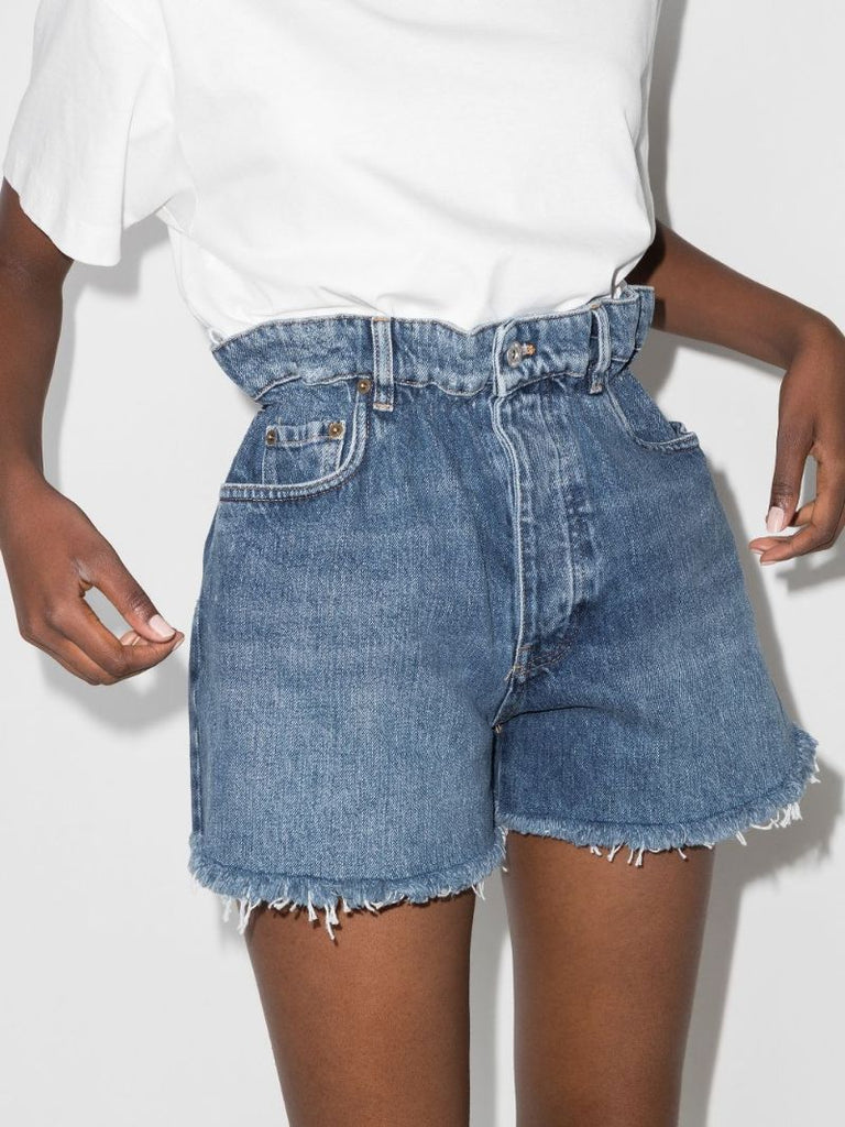 Paper Bag Waist Denim Shorts