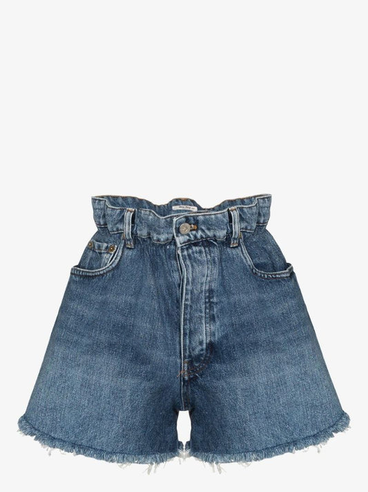 Paper Bag Waist Denim Shorts