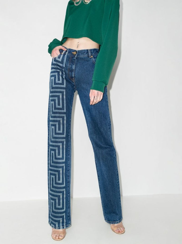 Greca Border Print Jeans