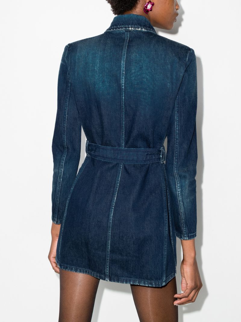 Blue Saharienne Belted Denim Jacket