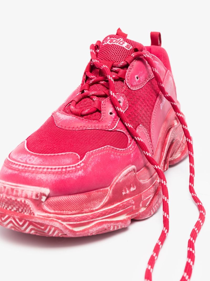 Red Balenciaga Triple S Sneakers