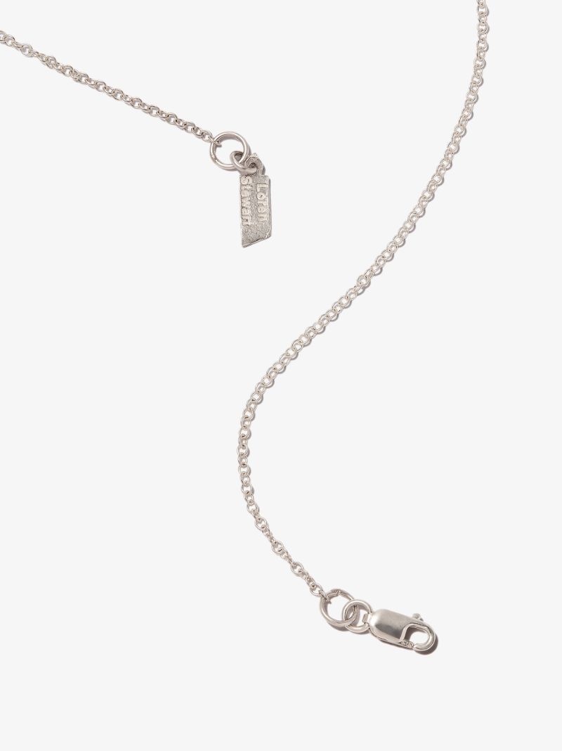 Sterling Silver Puff Tag Necklace