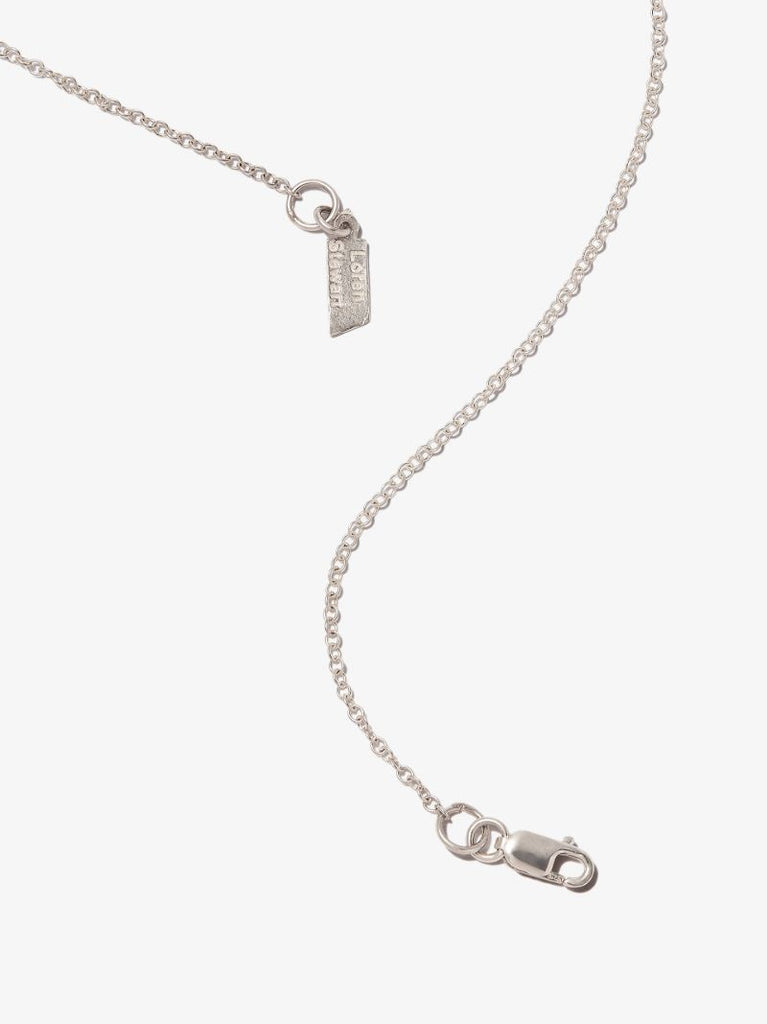 Sterling Silver Puff Tag Necklace