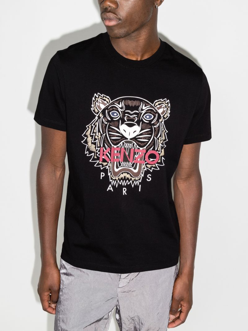 Tiger Print Cotton T-shirt