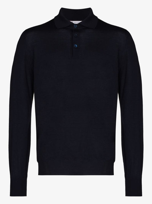 Long Sleeve Wool Polo Shirt