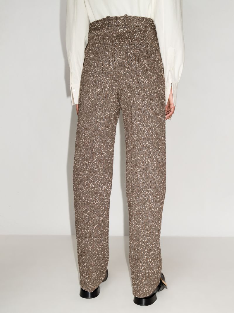 High Waist Herringbone Trousers