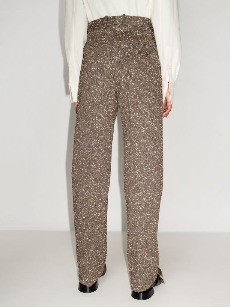High Waist Herringbone Trousers