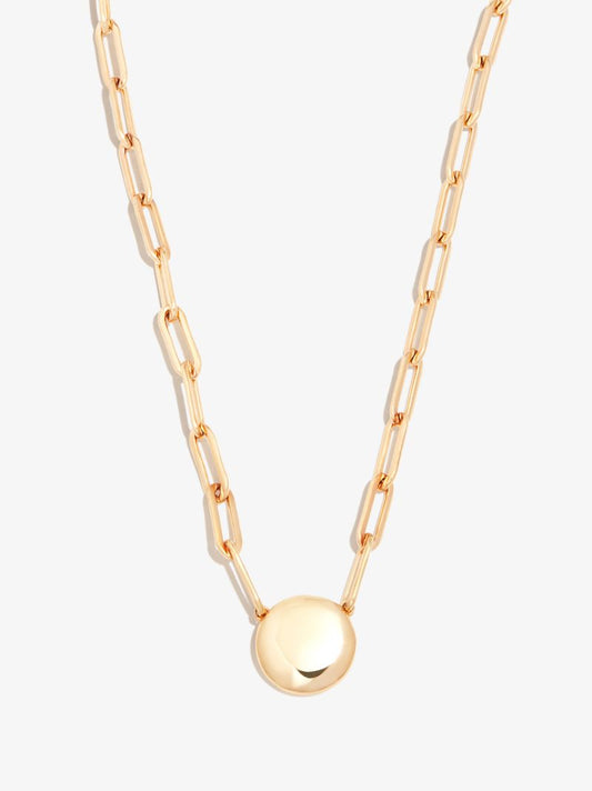 Gold Vermeil Puff Link Pendant Necklace